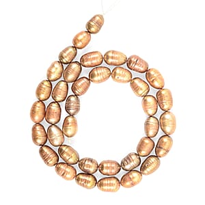 Champagne Fresh Water Pearl Beaded Strand Necklace 16.5 Inches