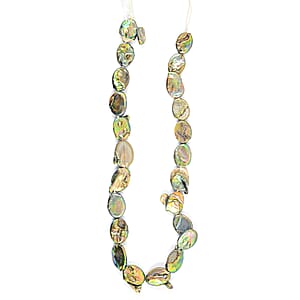 Small Olive Coin Dark Green Dyed Pearl Beaded Strand Necklace 15.5 Inches
