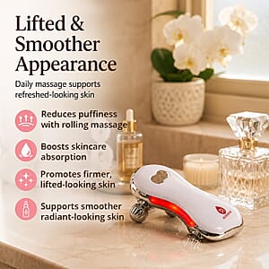 Memorial Day Doorbuster Pursonic White 5-in-1 LED Light Therapy Skin Roller Massager