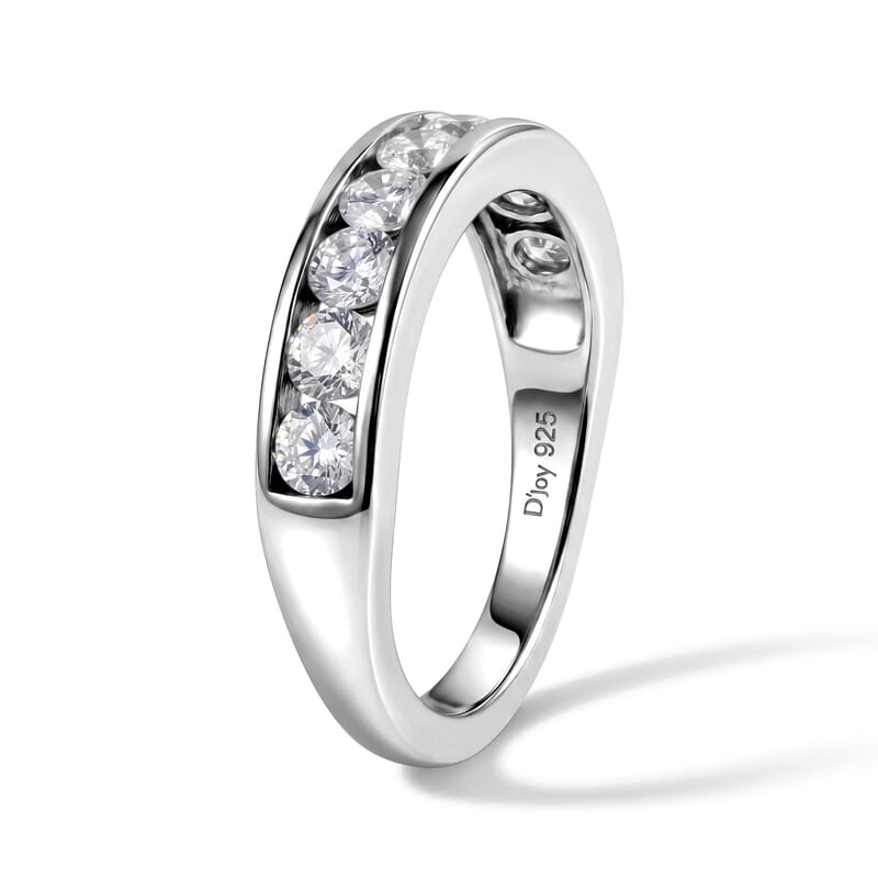 D'Joy Moissanite 0.80 ctw Ring in Rhodium Over Sterling Silver (Size 6.0)