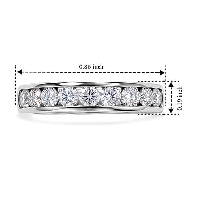 D'Joy Moissanite 0.80 ctw Ring in Rhodium Over Sterling Silver (Size 6.0)