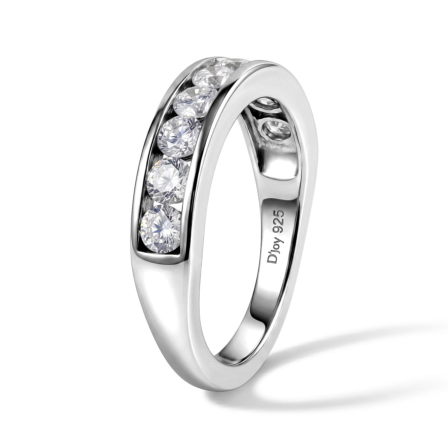 D'Joy Moissanite 0.80 ctw Ring in Rhodium Over Sterling Silver (Size 9.0)