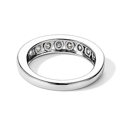 D'Joy Moissanite 0.80 ctw Ring in Rhodium Over Sterling Silver (Size 9.0)