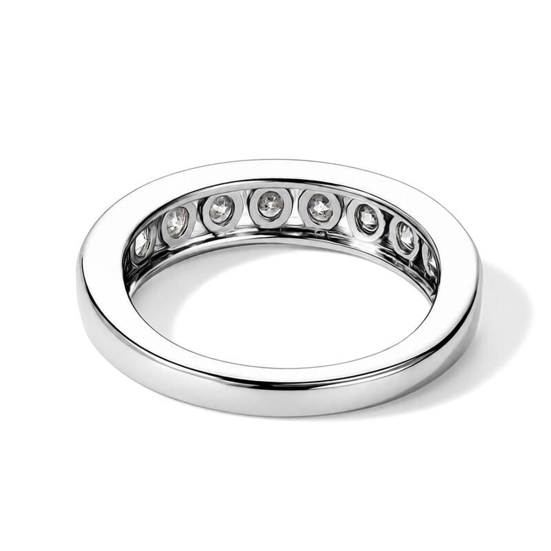 D'Joy Moissanite 0.80 ctw Ring in Rhodium Over Sterling Silver (Size 9.0)
