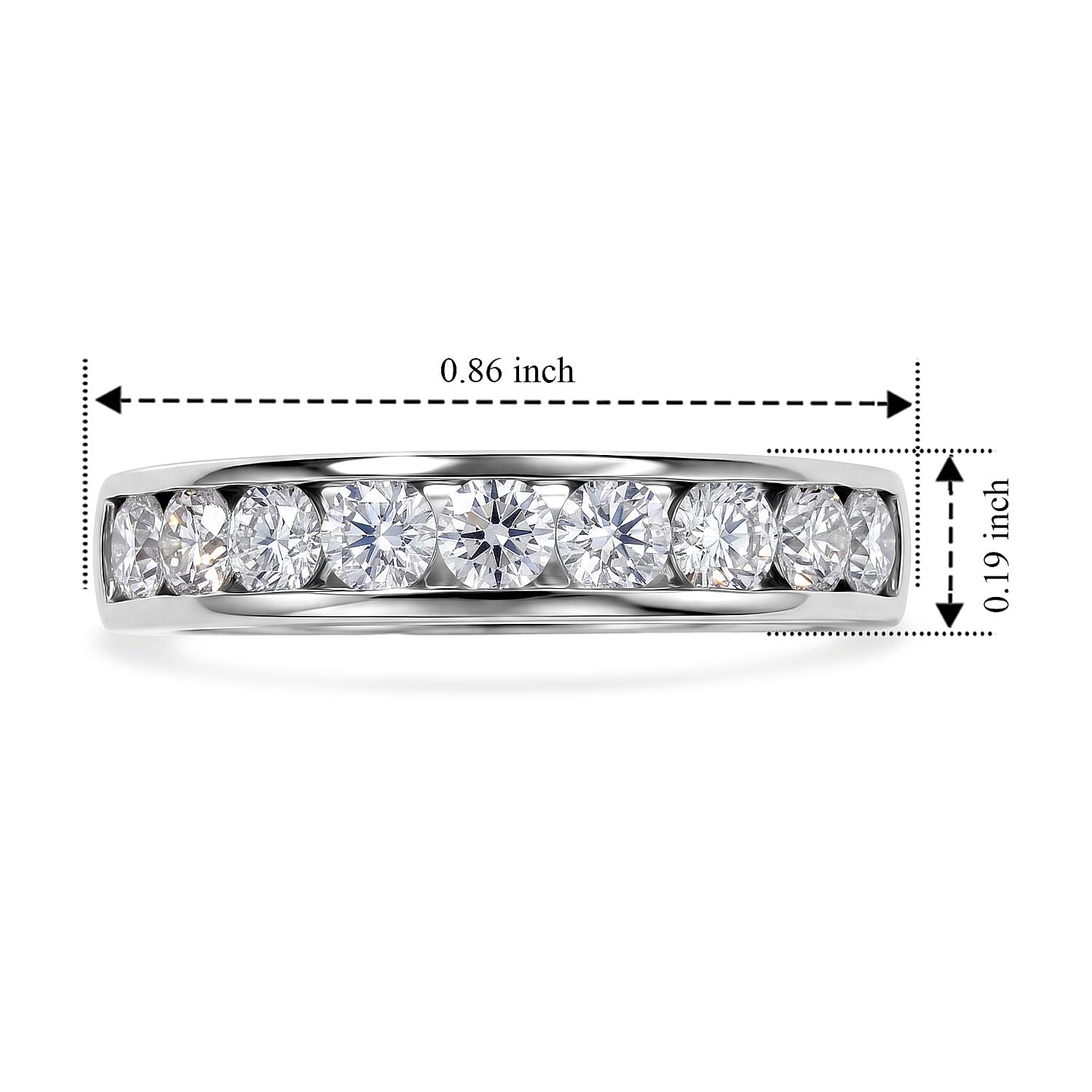 D'Joy Moissanite 0.80 ctw Ring in Rhodium Over Sterling Silver (Size 9.0)