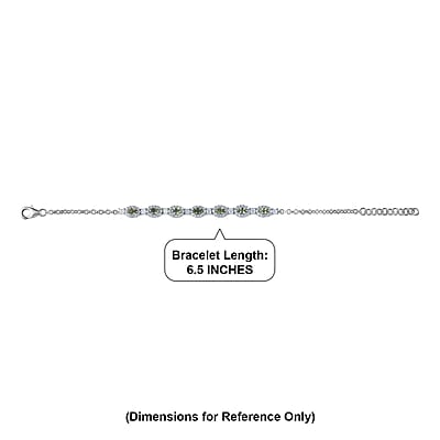 Certified and Appraised D'Joy Premium Milanoa Green Sapphire and Moissanite 3.65 ctw Bracelet in Rhodium Over Sterling Silver (6.5In)