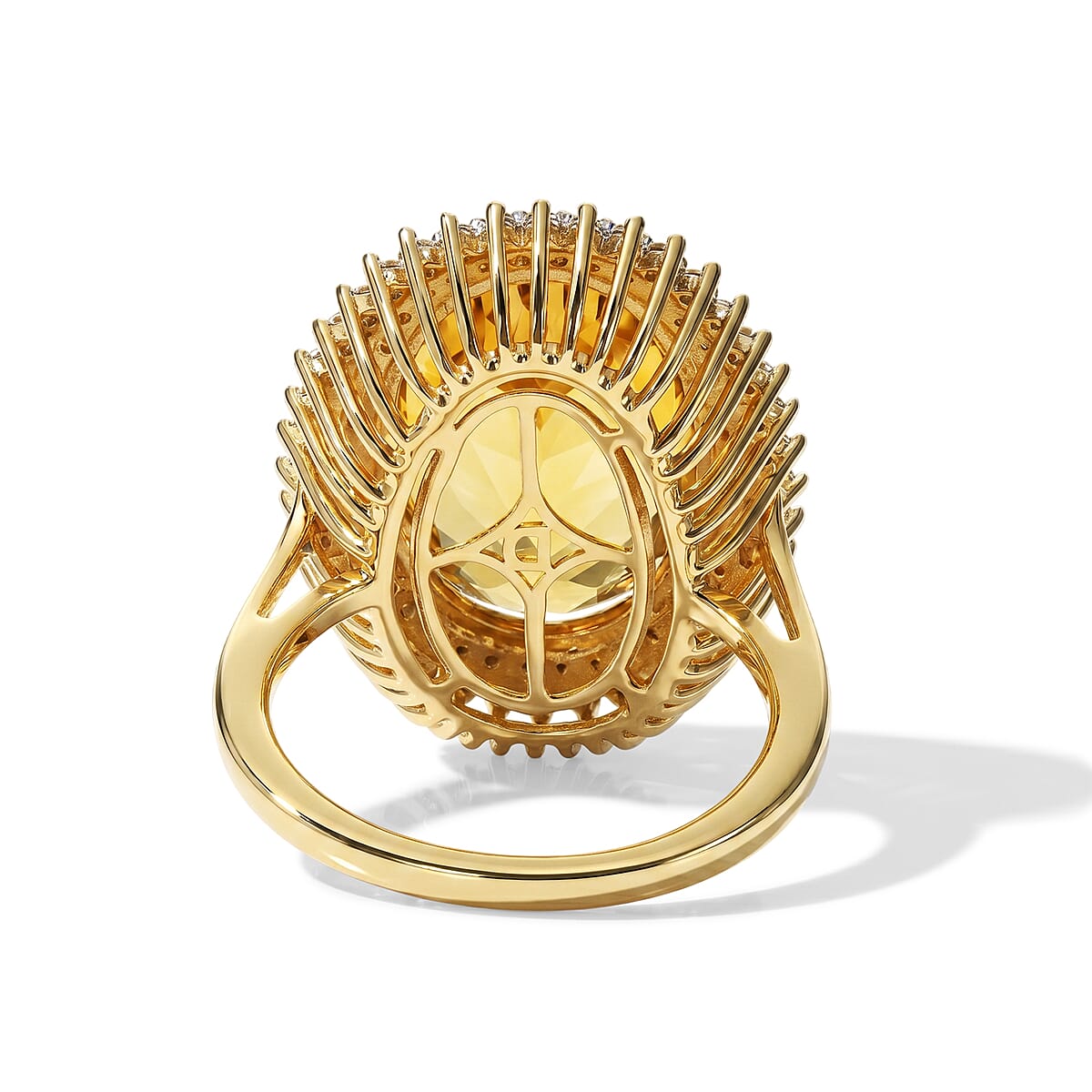 D'Joy Yellow Labradorite, Moissanite Ring in 18K Vermeil YG Over Sterling Silver (Size 10.0) 11.20 ctw image number 4