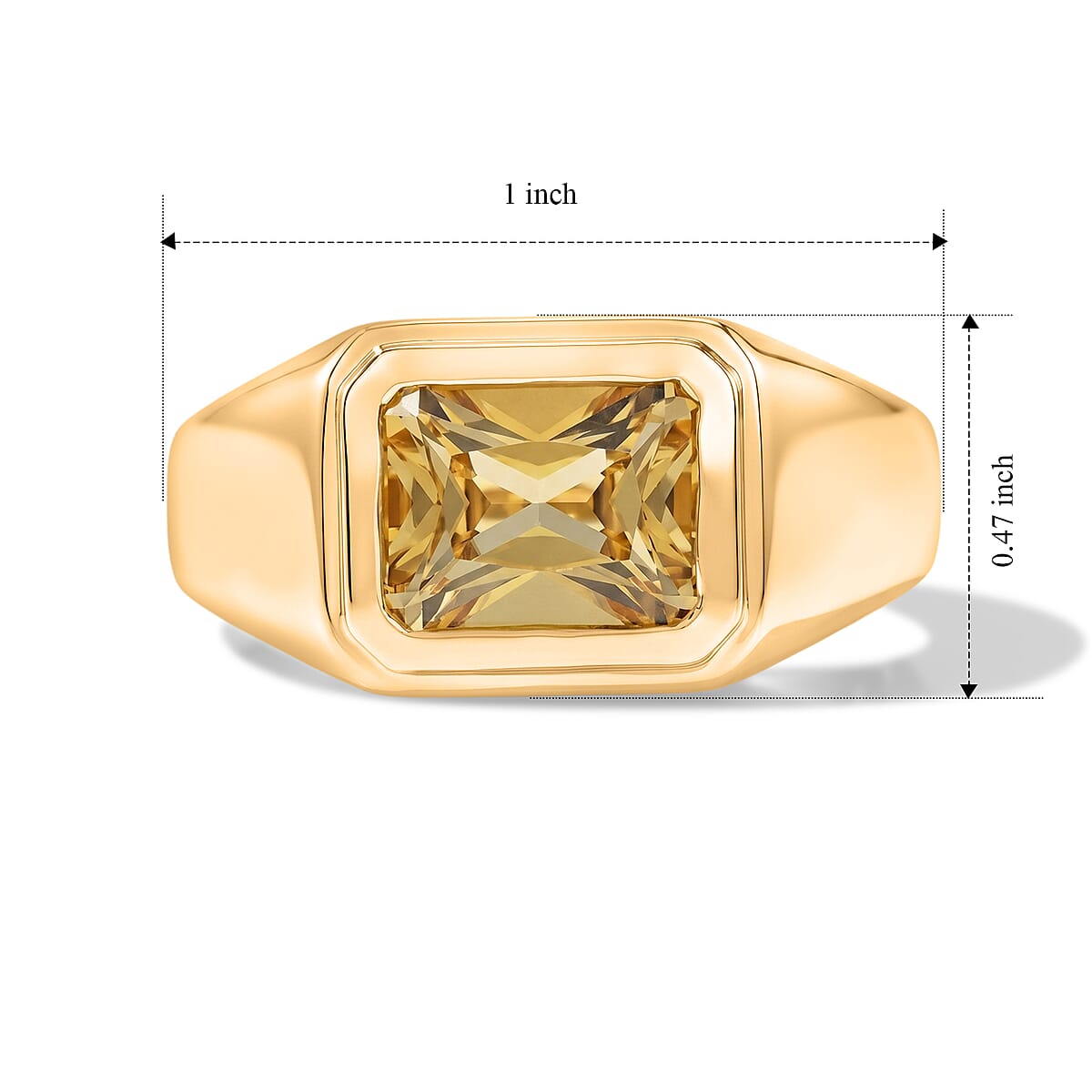 D'Joy Radiant Cut Yellow Labradorite Ring in 18K Vermeil YG Over Sterling Silver (Size 10.0) 3.00 ctw image number 5