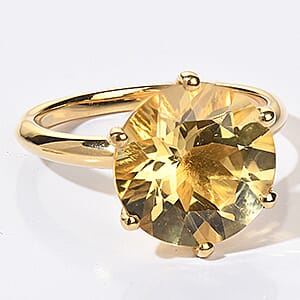 D'Joy Yellow Labradorite 5.50 ctw Ring in 18K Vermeil Yellow Gold Over Sterling Silver (Size 7.0)