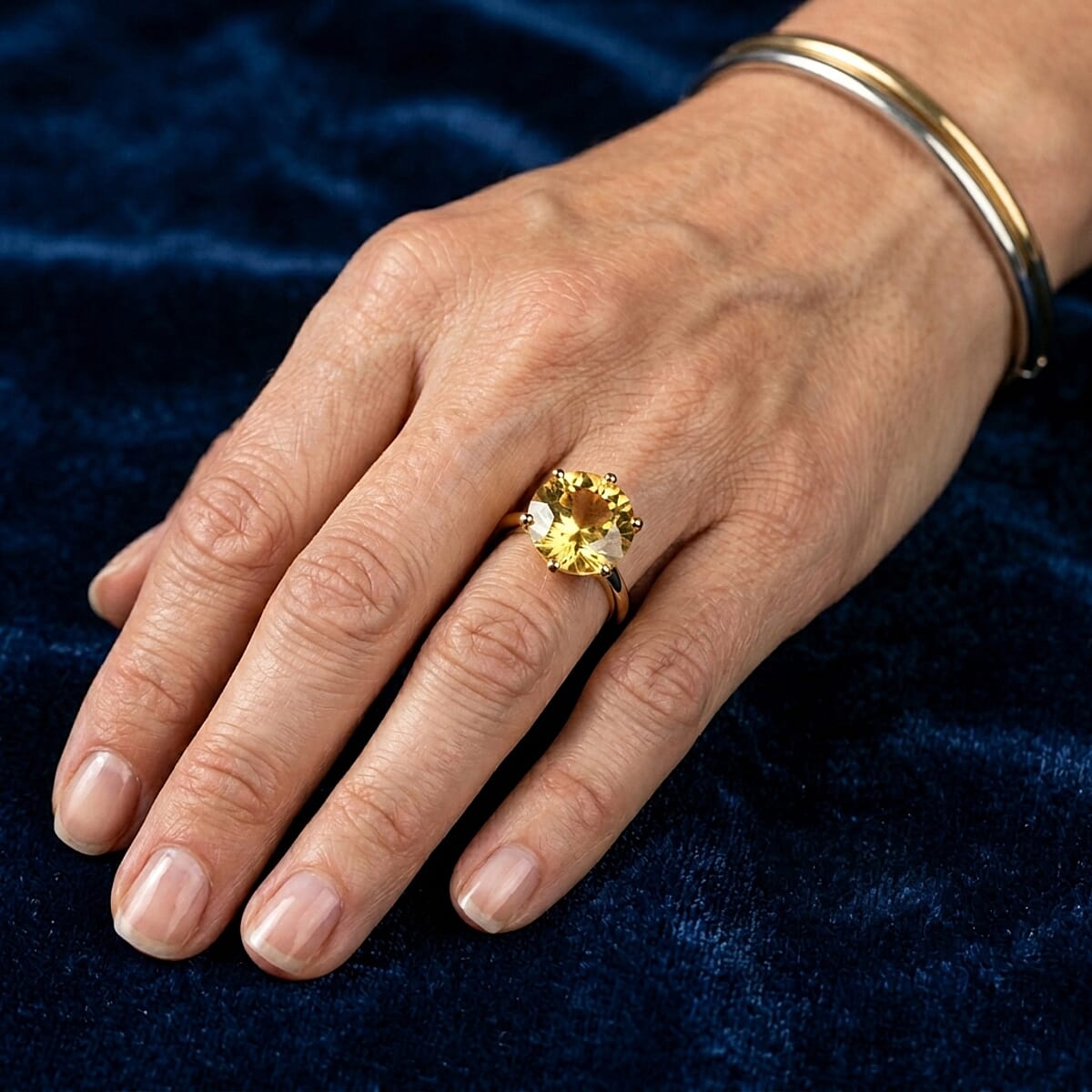 D'Joy Yellow Labradorite 5.50 ctw Ring in 18K Vermeil Yellow Gold Over Sterling Silver (Size 7.0) image number 2