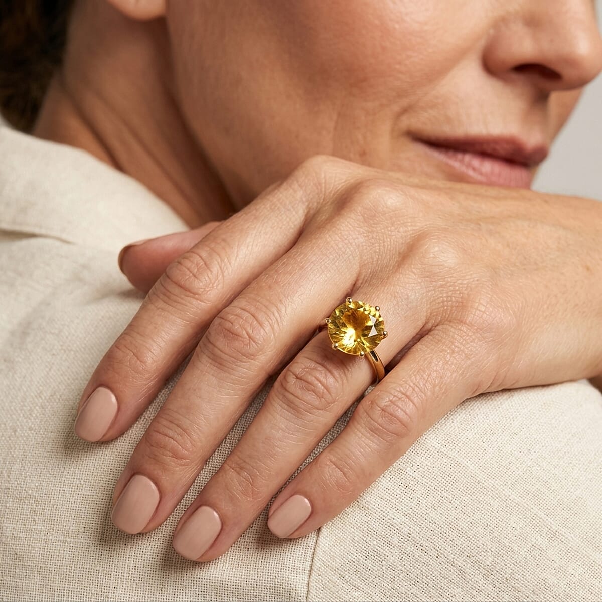 D'Joy Yellow Labradorite Ring in 18K Vermeil YG Over Sterling Silver (Size 9.0) 5.50 ctw image number 1