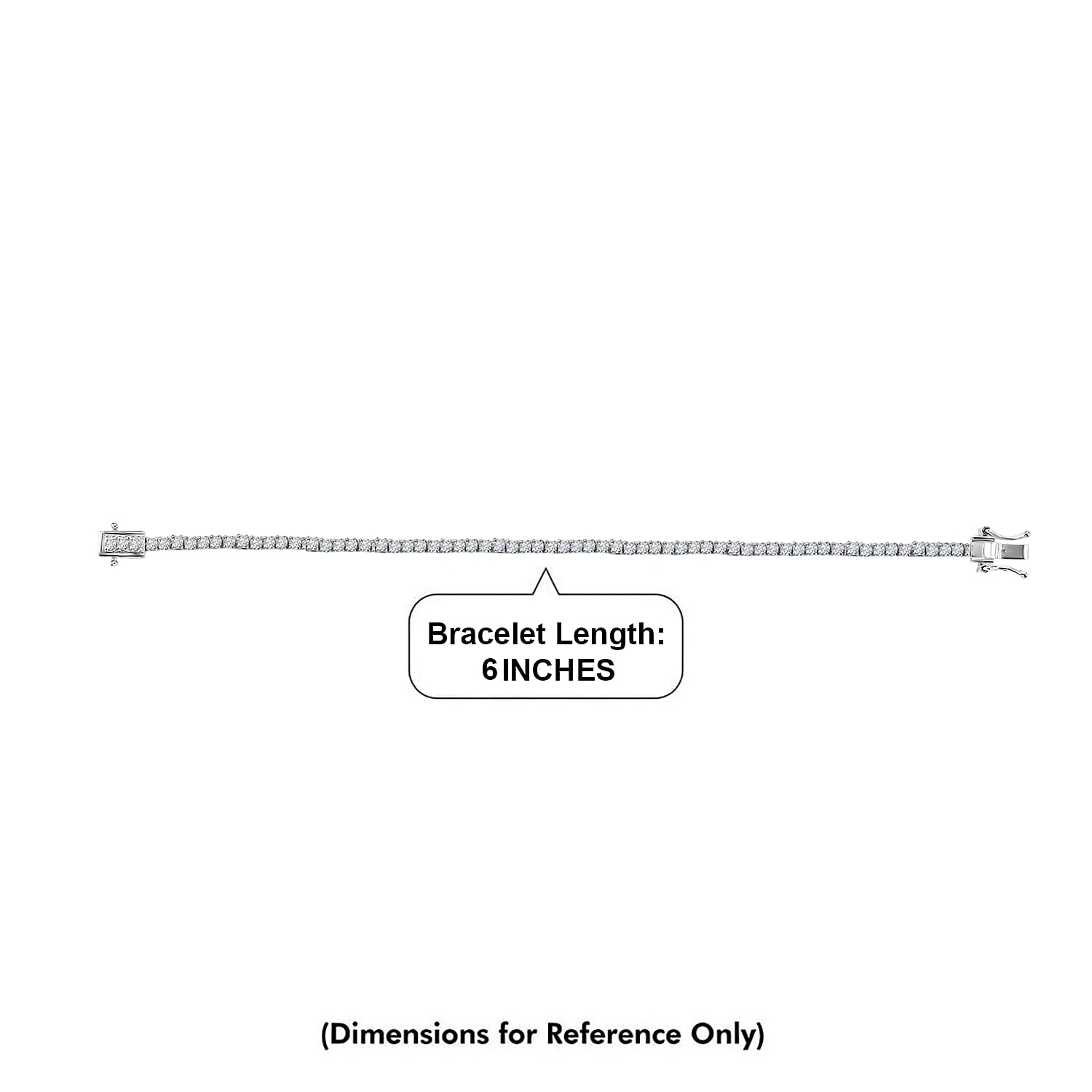 D'Joy Lab Grown Diamond 3.50 ctw Timeless Tennis Bracelet in Rhodium Over Sterling Silver (6.50 In)