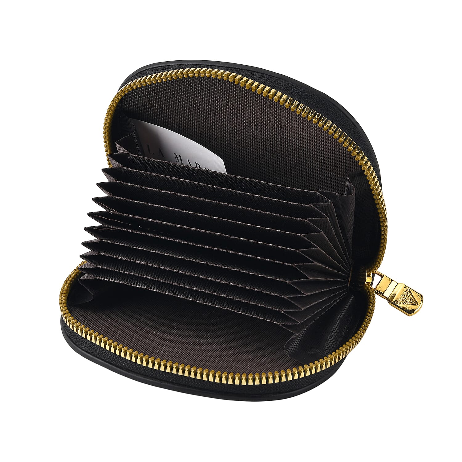 La Marey Black Faux Leather Lychee Grain Set of 3 Wallet