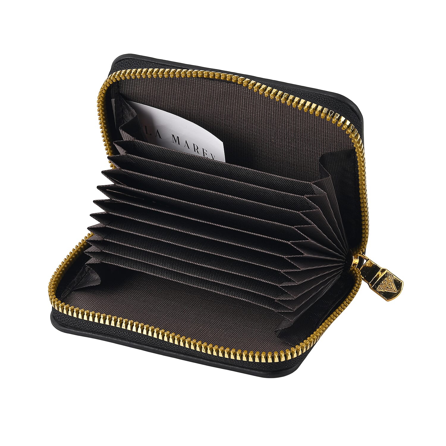 La Marey Black Faux Leather Lychee Grain Set of 3 Wallet