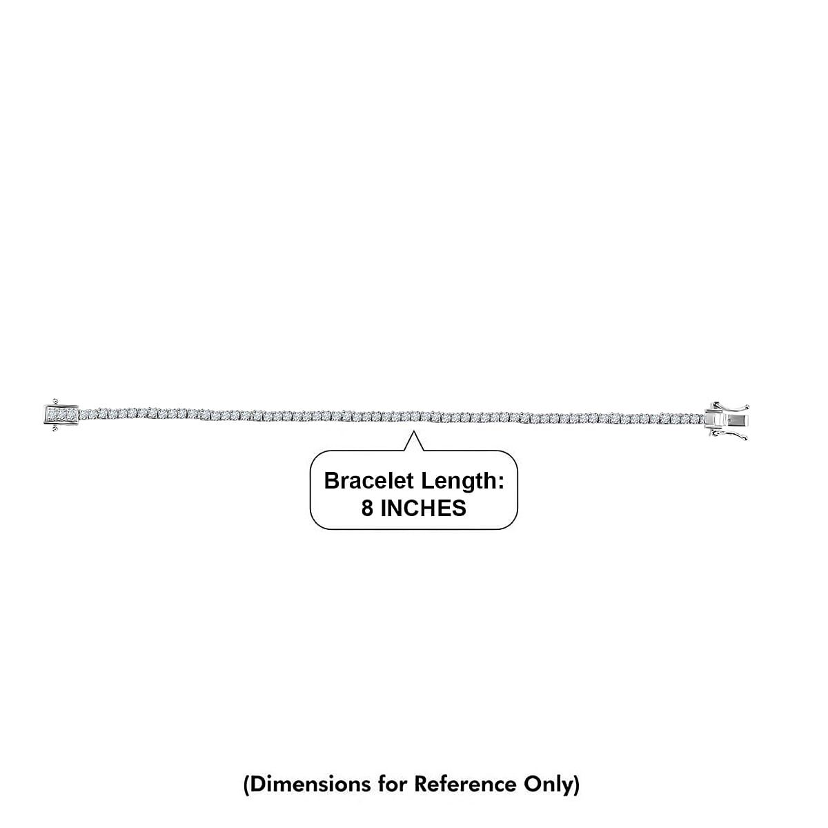 D'Joy Lab Grown Diamond 3.85 ctw Timeless Tennis Bracelet in Rhodium Over Sterling Silver (8.00 In) image number 4