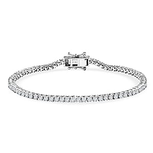 D'Joy Lab Grown Diamond 3.60 ctw Timeless Tennis Bracelet in Rhodium Over Sterling Silver (7.25 In)