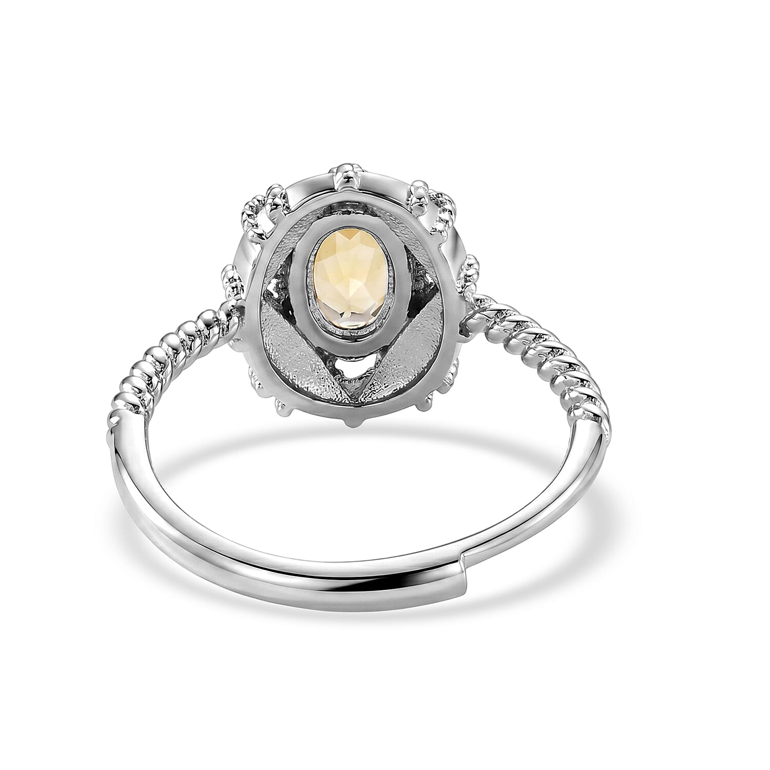 Citrine 3.00 ctw Ring in Silvertone (Adjustable)