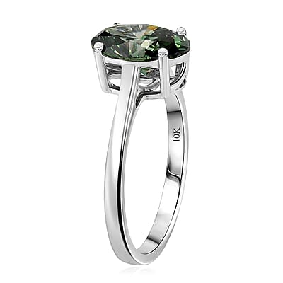 SGL Certified Luxuriant Lab Grown Green Diamond IR (VS) 1.90 ctw Ring in 10K White Gold (Size 5.0)