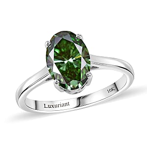 SGL Certified Luxuriant Lab Grown Green Diamond (IR) VS 1.90 ctw Ring in 10K White Gold (Size 8.0)