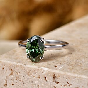 SGL Certified Luxuriant Lab Grown Green Diamond (IR) VS 1.90 ctw Ring in 10K White Gold (Size 8.0)