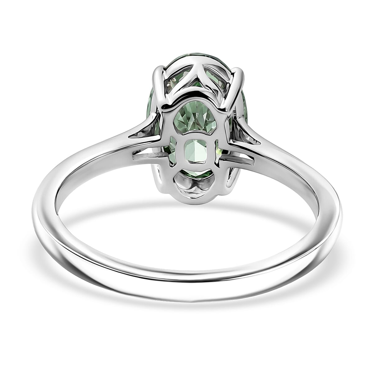 SGL Certified Luxuriant Lab Grown Green Diamond (IR) VS 1.90 ctw Ring in 10K White Gold (Size 8.0) image number 4