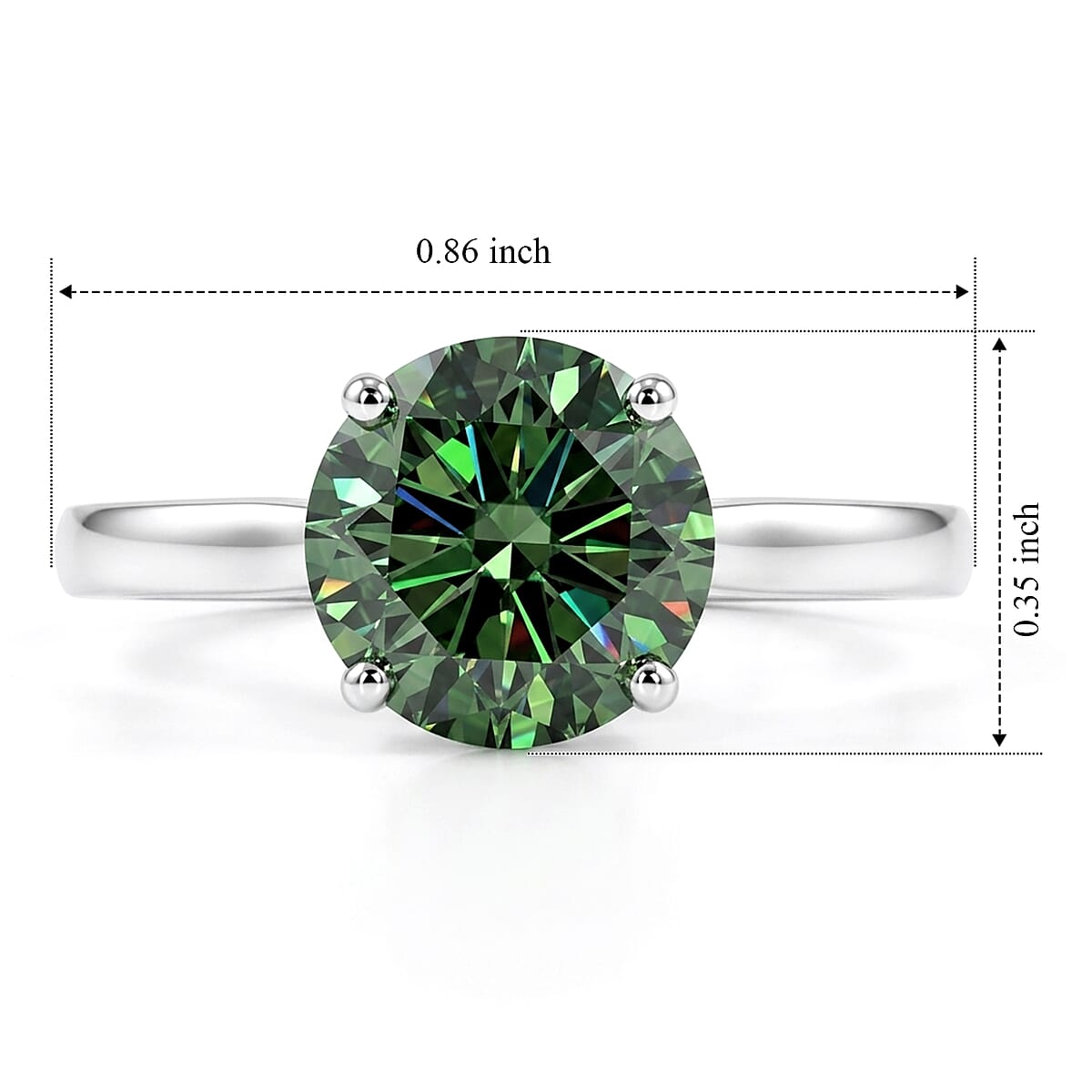 SGL Certified Luxuriant Lab Grown Green Diamond (IR) VS 2.00 ctw Ring in 10K White Gold (Size 8.0) image number 5
