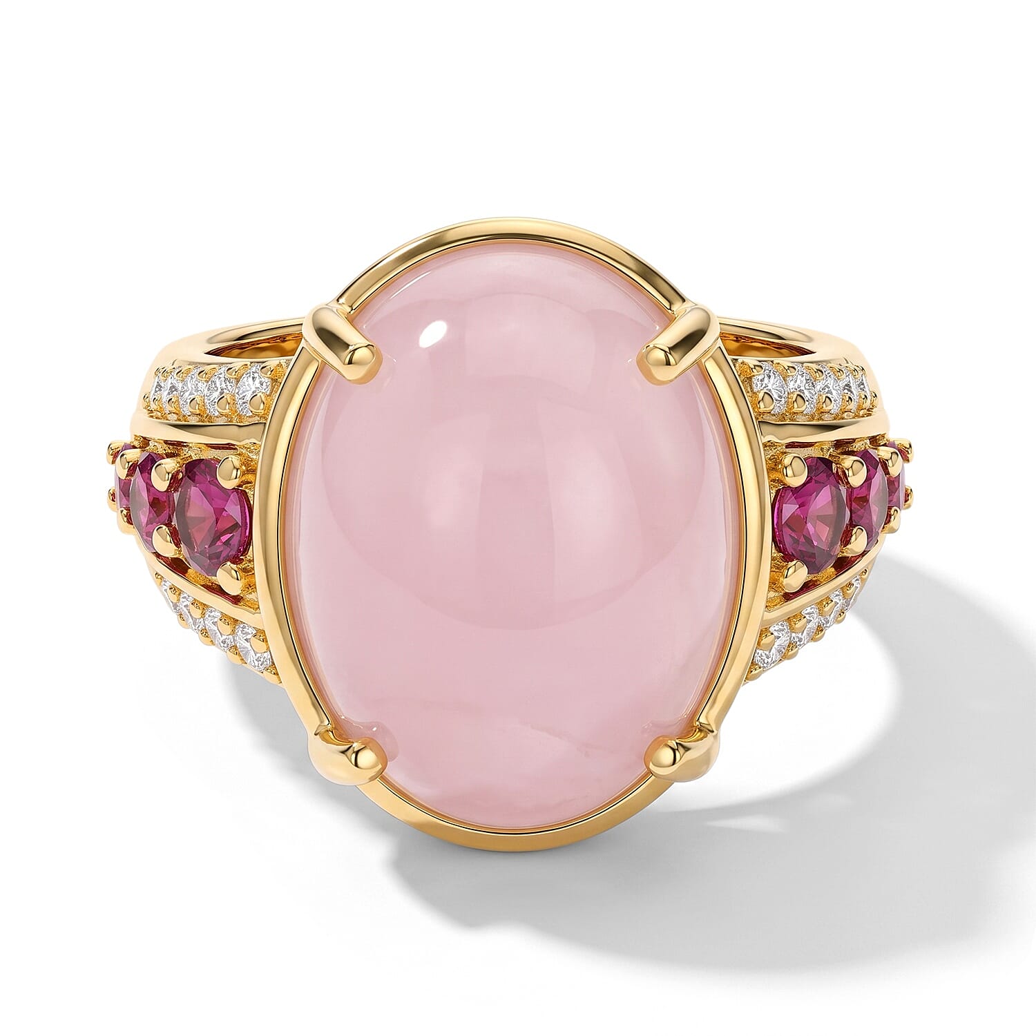 EverTrue Kunzite and Multi Gemstone 12.65 ctw Ring in 18K YG Plated (Size 6.0)