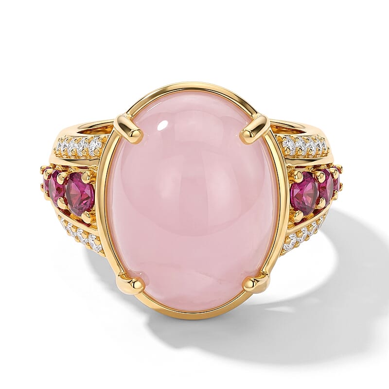 EverTrue Kunzite and Multi Gemstone 12.65 ctw Ring in 18K YG Plated (Size 6.0)