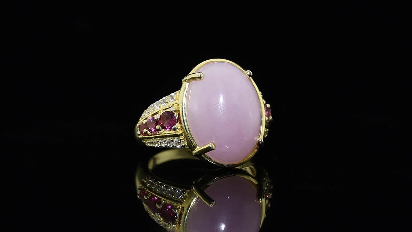 EverTrue Kunzite and Multi Gemstone 12.65 ctw Ring in 18K YG Plated (Size 10.0)
