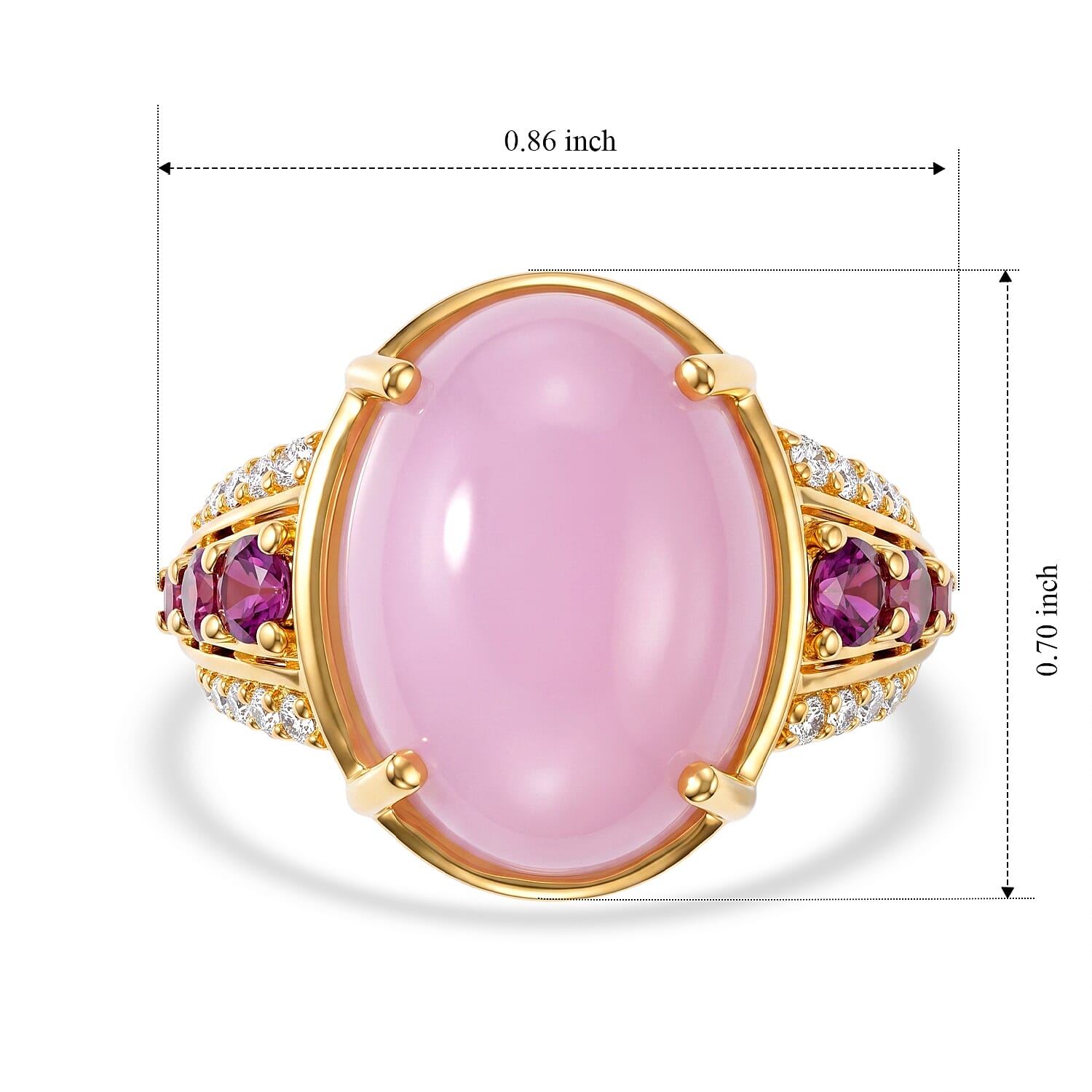 EverTrue Kunzite and Multi Gemstone 12.65 ctw Ring in 18K YG Plated (Size 6.0)