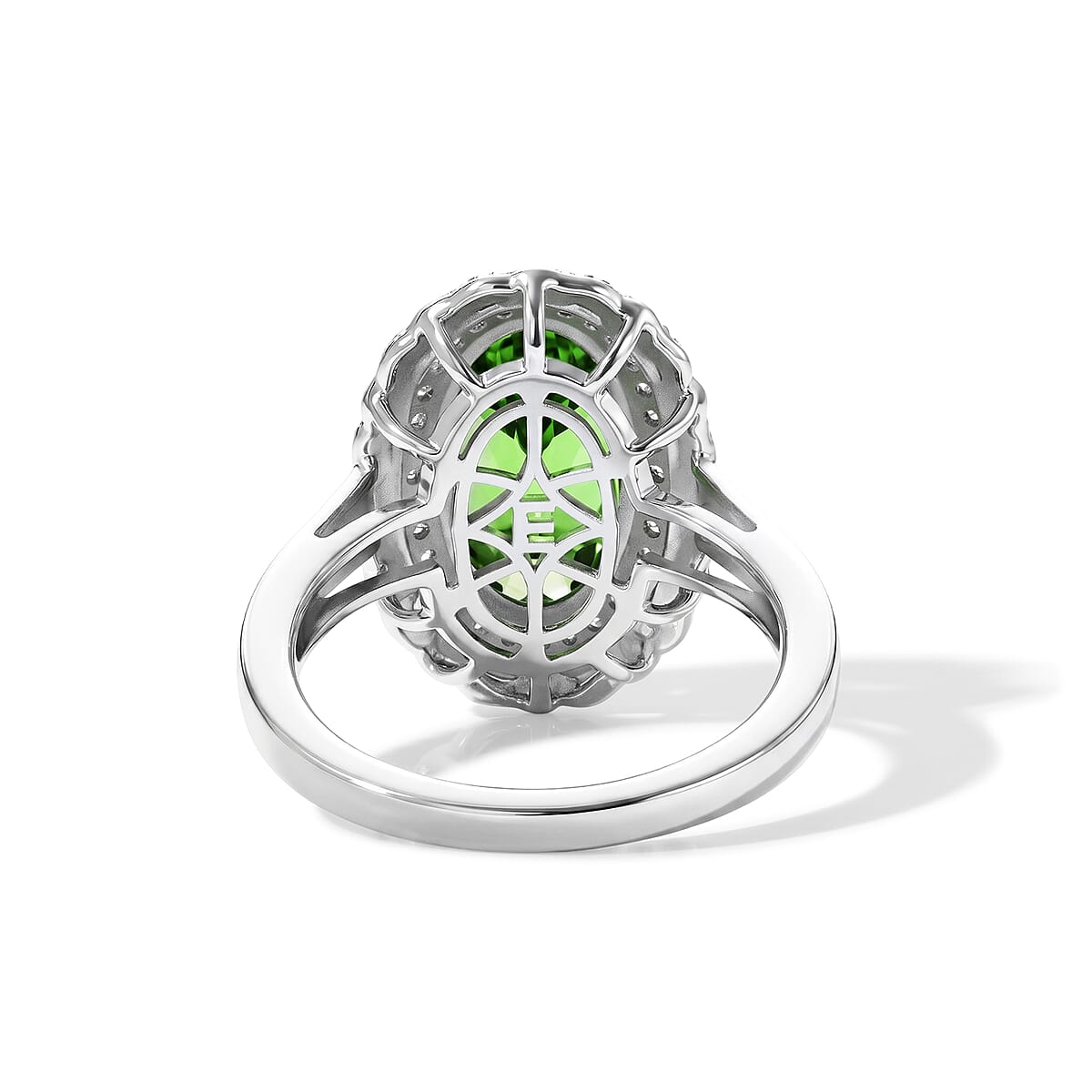 EverTrue Chartreuse Quartz (Triplet) and White Zircon 4.50 ctw Garden of Light Ring in 18K YG Plated and Platinum Bond (Size 10.0) image number 4