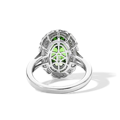 EverTrue Chartreuse Quartz (Triplet) and White Zircon 4.50 ctw Garden of Light Ring in 18K YG Plated and Platinum Bond (Size 6.0)