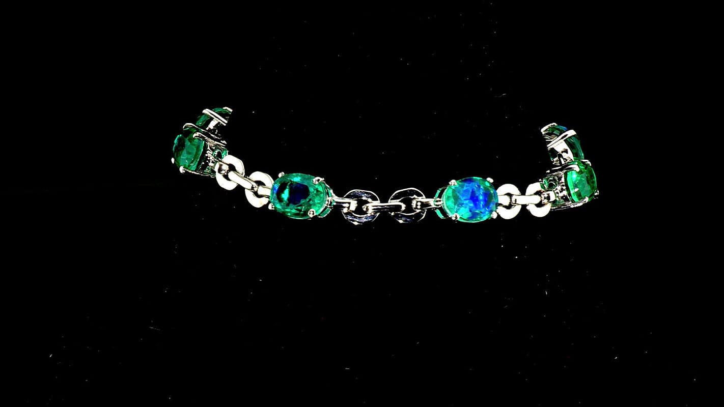 EverTrue Peacock Quartz Bracelet in Platinum Bond (8.00 In) 9.50 ctw
