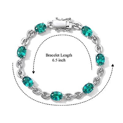 EverTrue Peacock Quartz (Triplet) 9.85 ctw Majesty Wave Bracelet in Platinum Bond (6.50 In)