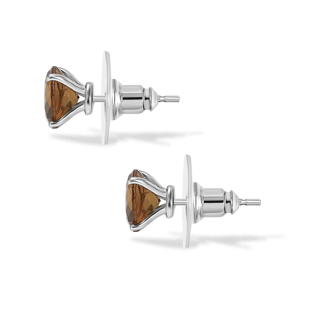 EverTrue Autumn Alexite 3.80 ctw Stud Earrings in Platinum Bond image number 1
