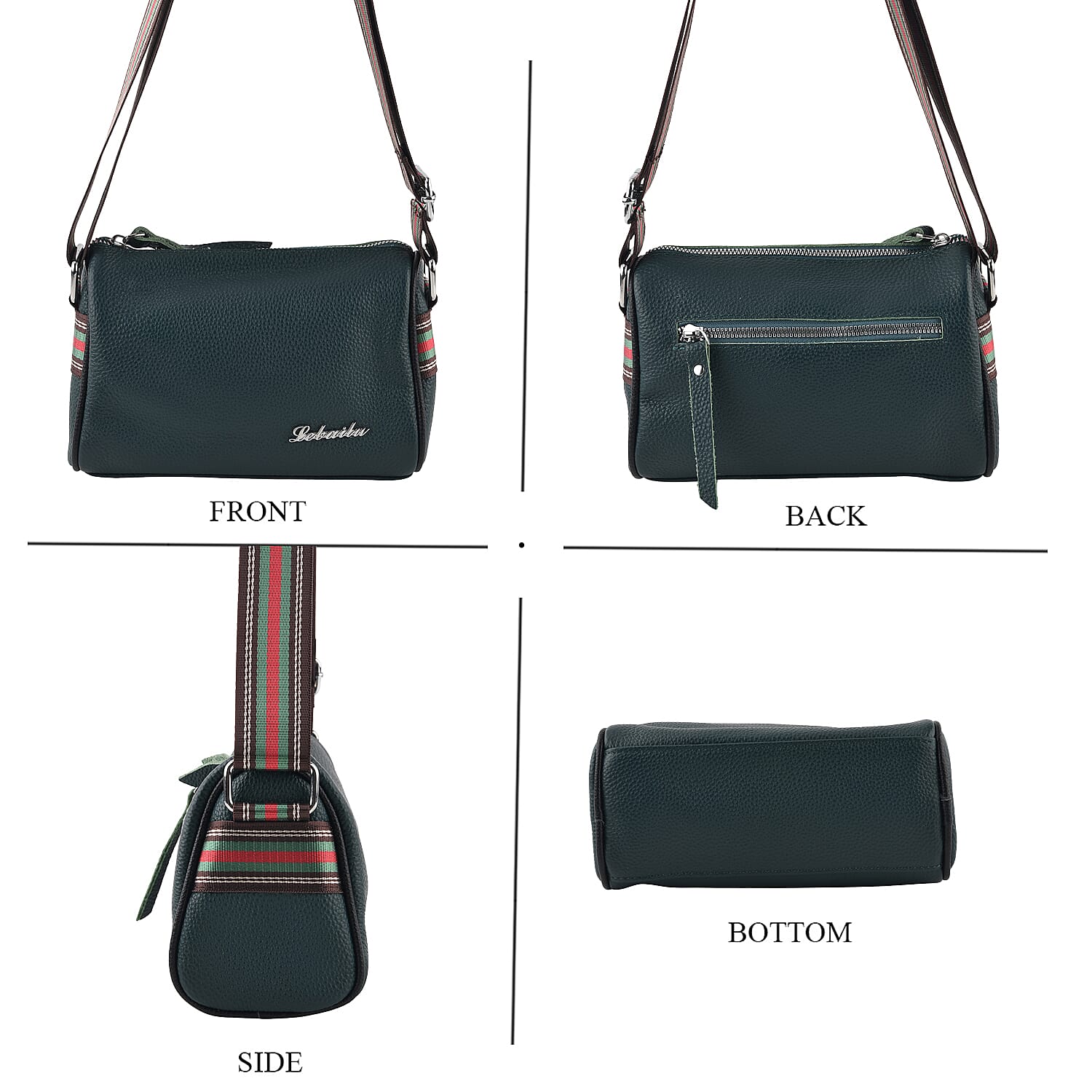 Green Genuine Leather Phone Bag