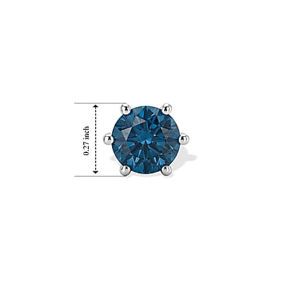 D'Joy London Blue Topaz 2.10 ctw Stud Earrings in Rhodium Over Sterling Silver