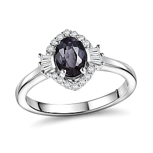 Certified & Appraised D'Joy Premium Platinum Spinel and Moissanite 1.15 ctw Ring in Rhodium Over Sterling Silver (Size 10.0)