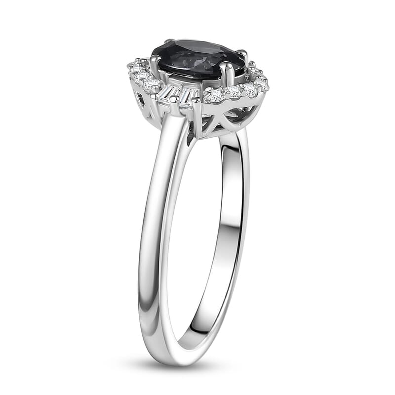 Certified and Appraised D'Joy Premium Platinum Spinel and Moissanite 1.15 ctw Ring in Rhodium Over Sterling Silver (Size 5.0)