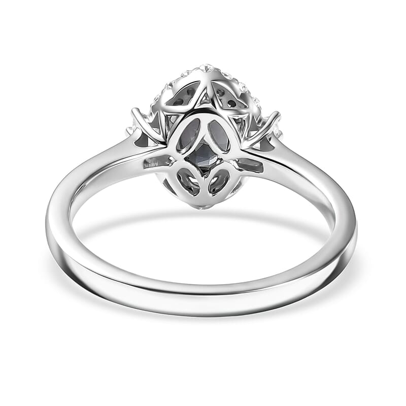 Certified and Appraised D'Joy Premium Platinum Spinel and Moissanite 1.15 ctw Ring in Rhodium Over Sterling Silver (Size 5.0)