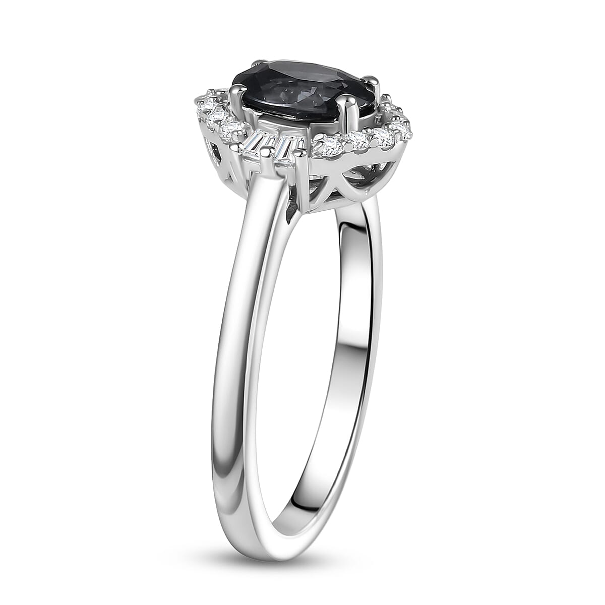 Certified & Appraised D'Joy Premium Platinum Spinel and Moissanite 1.15 ctw Ring in Rhodium Over Sterling Silver (Size 6.0)