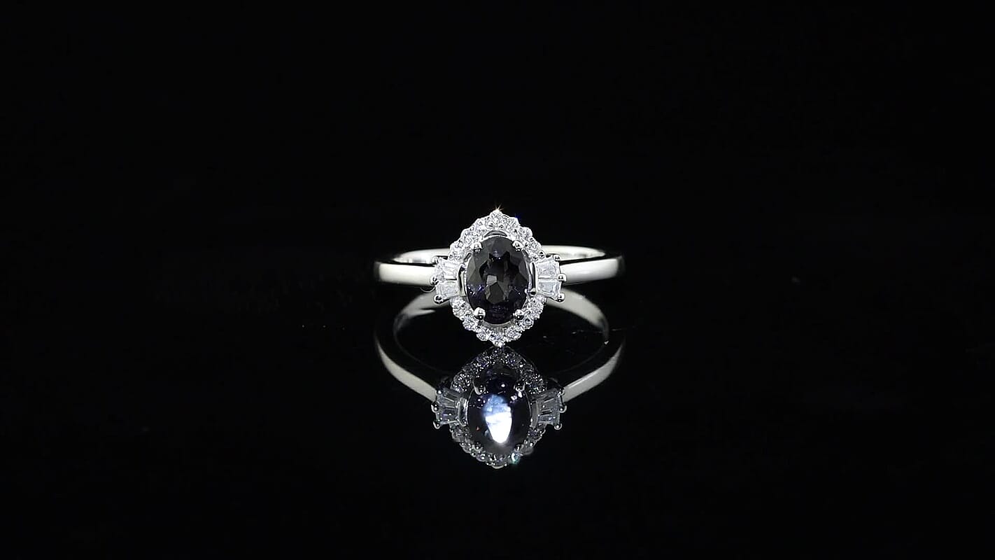 Certified & Appraised D'Joy Premium Platinum Spinel and Moissanite 1.15 ctw Ring in Rhodium Over Sterling Silver