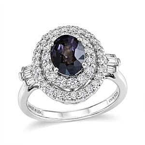 Certified & Appraised D'Joy Premium Platinum Spinel and Moissanite 2.10 ctw Ring in Rhodium Over Sterling Silver (Size 10.0)