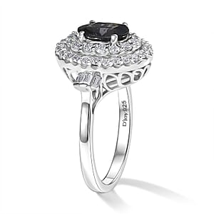Certified & Appraised D'Joy Premium Platinum Spinel and Moissanite 2.10 ctw Ring in Rhodium Over Sterling Silver (Size 10.0)