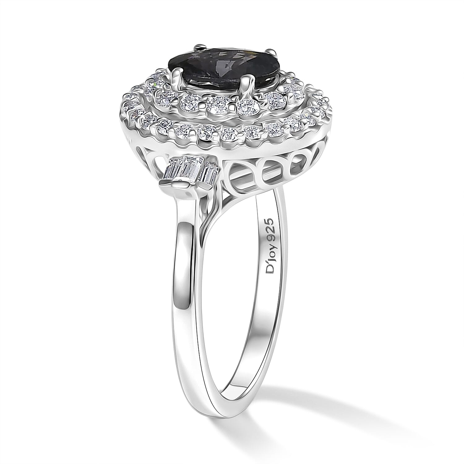 Certified & Appraised D'Joy Premium Platinum Spinel and Moissanite 2.10 ctw Ring in Rhodium Over Sterling Silver (Size 6.0)