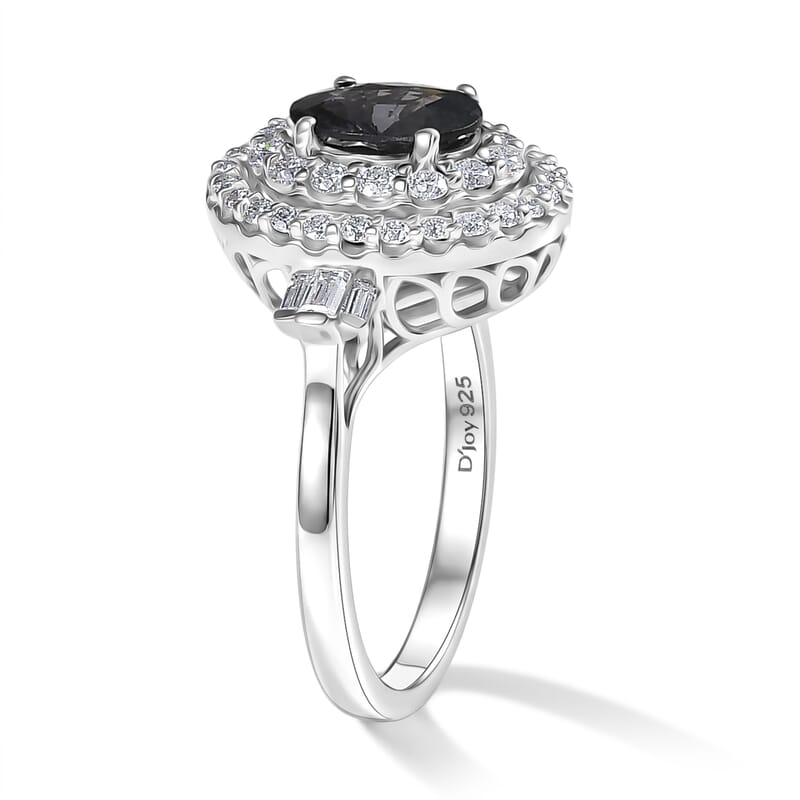 Certified & Appraised D'Joy Premium Platinum Spinel and Moissanite 2.10 ctw Ring in Rhodium Over Sterling Silver (Size 6.0)