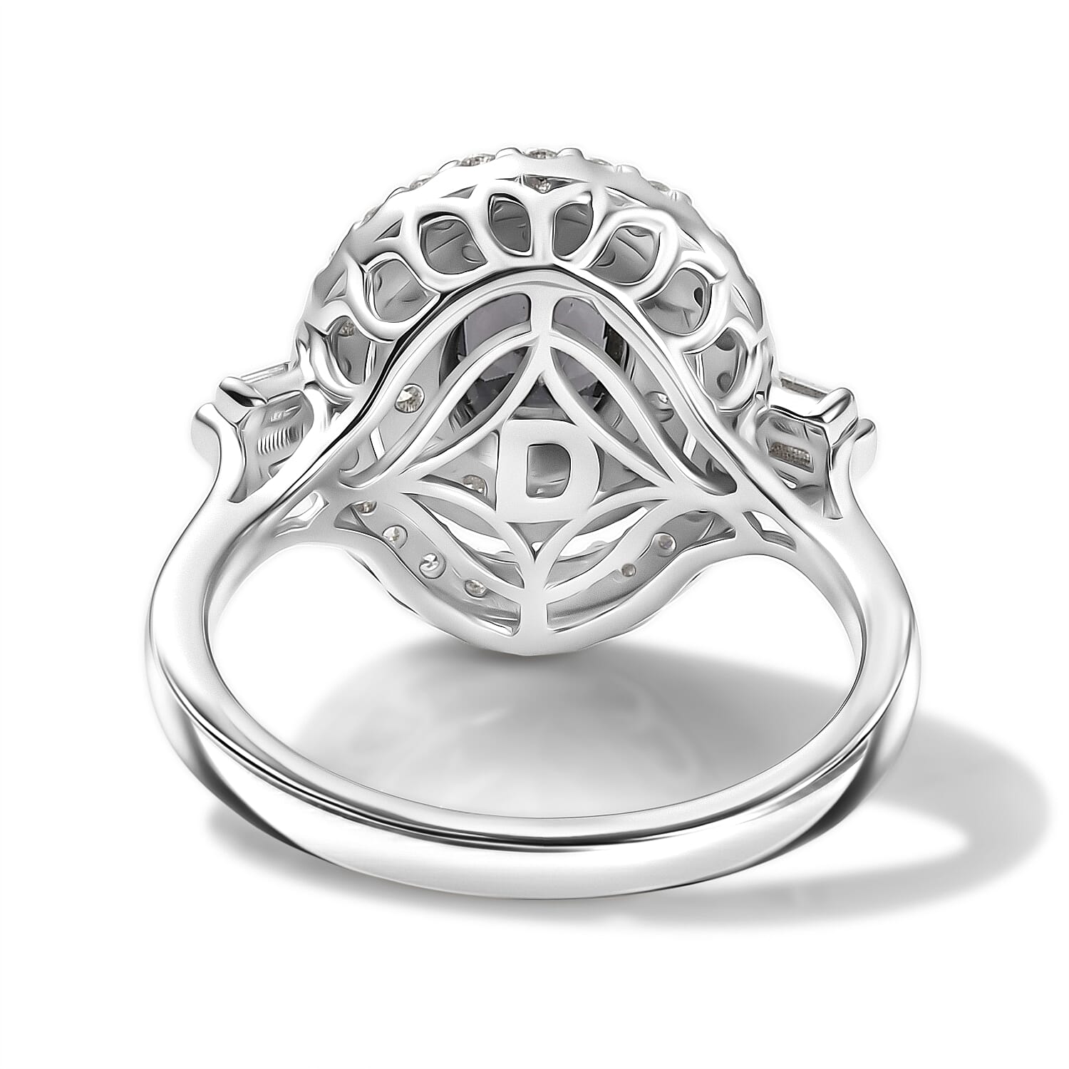 Certified & Appraised D'Joy Premium Platinum Spinel and Moissanite 2.10 ctw Ring in Rhodium Over Sterling Silver (Size 6.0)
