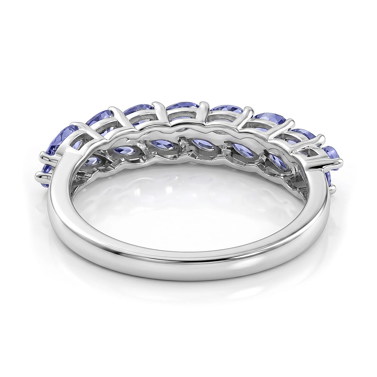EverTrue Tanzanite 1.40 ctw Royal Leaf Sparkle Ring in Platinum Bond (Size 10.0) image number 4