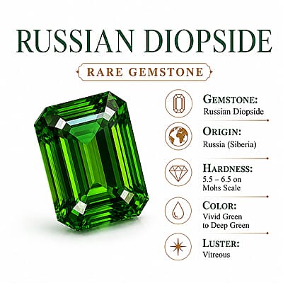 Luxoro Premium Chrome Diopside and Diamond G-H I2 2.30 ctw Crowned Majesty Ring in 10K Yellow Gold (Size 5.0)