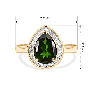 Luxoro Premium Chrome Diopside and Diamond G-H I2 2.30 ctw Crowned Majesty Ring in 10K Yellow Gold (Size 6.0)